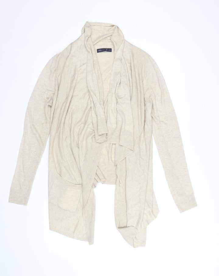 Marks and Spencer Women Beige Size 10 Lightweight Open Cardigan