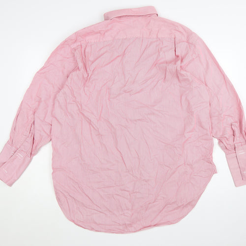 Charles Tyrwhitt Men's Pink Striped Classic Fit Cotton Dress Shirt 17.5in