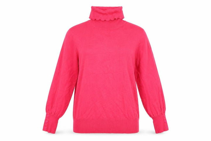 Monsoon Women Pink Roll Neck Puff Sleeve Pullover Jumper M