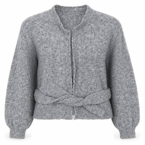 ASOS Design Women Grey Belted Cardigan Wool Blend Size M 12-14