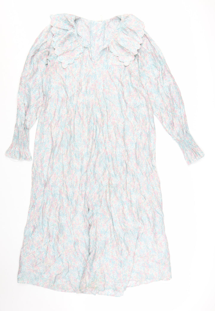 H&M Women’s Multicoloured Floral Midi A-Line Dress Size S