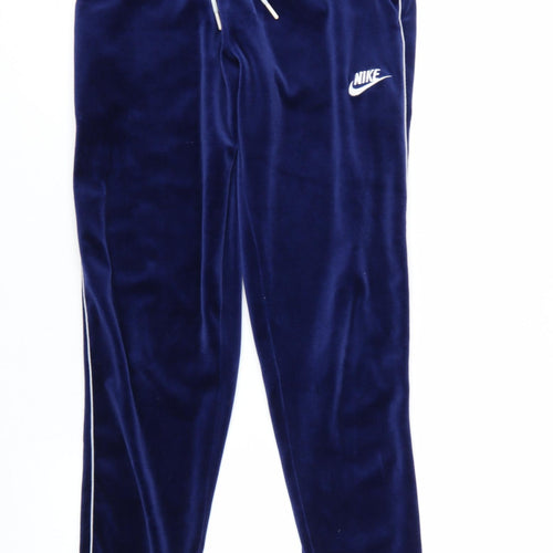 Nike Women's Blue Velvet Jogger Trousers XS Elastic Waist