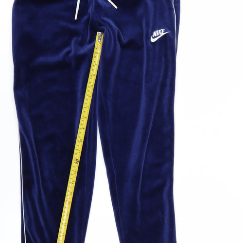 Nike Women's Blue Velvet Jogger Trousers XS Elastic Waist
