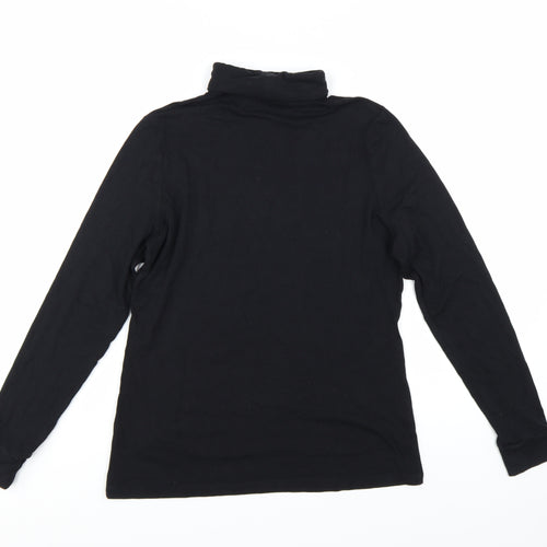 Marks and Spencer Autograph Women’s Black Roll Neck Cotton Long Sleeve Top Size 14