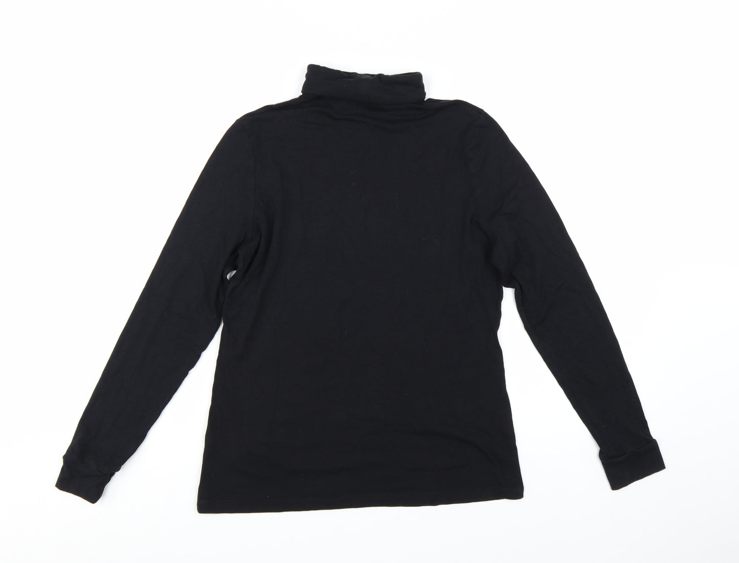Marks and Spencer Autograph Women’s Black Roll Neck Cotton Long Sleeve Top Size 14