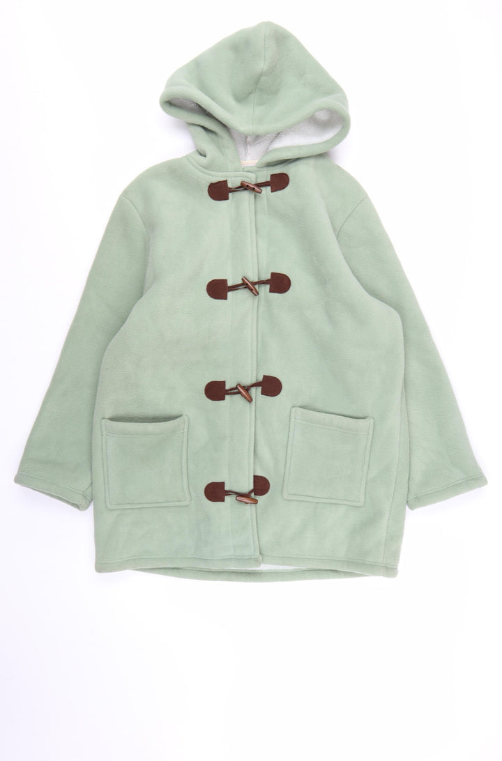 Marisota Women Green Hooded Duffle Coat Size 12 Polyester Fleece