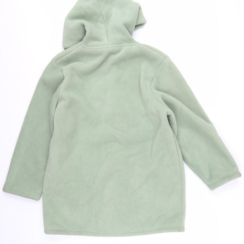 Marisota Women Green Hooded Duffle Coat Size 12 Polyester Fleece