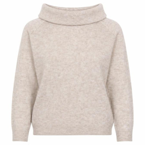 Marks and Spencer Women's Beige Cowl Neck Jumper Size M Long Sleeve