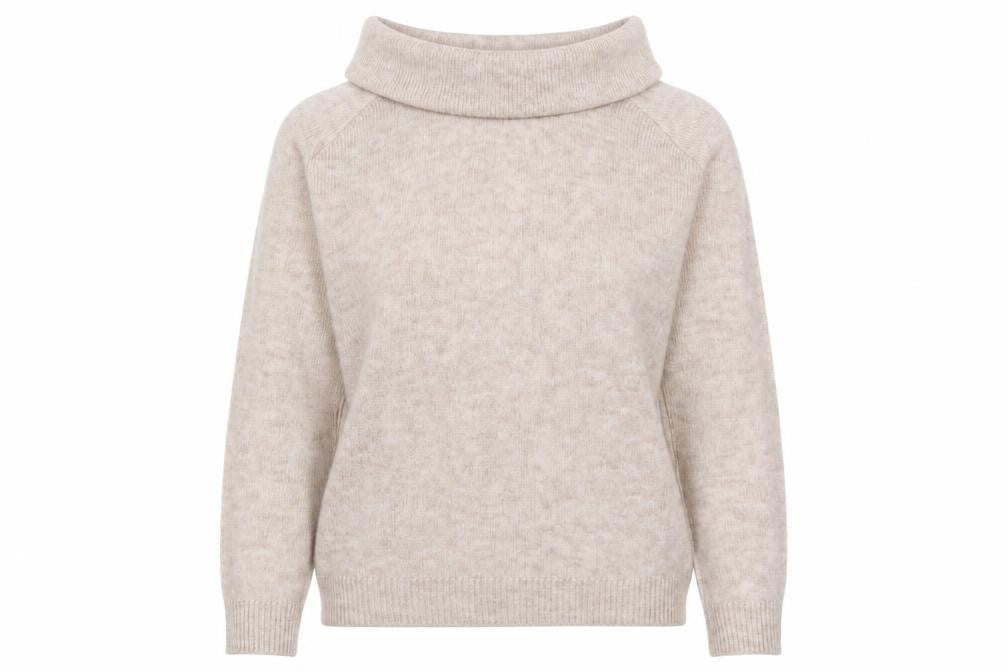 Marks and Spencer Women's Beige Cowl Neck Jumper Size M Long Sleeve