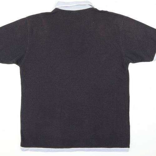 Kickers Men Black XL Short Sleeve Collared Cotton Polo Shirt