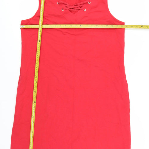 d&co Active Women Red Sleeveless Shift Dress Size L