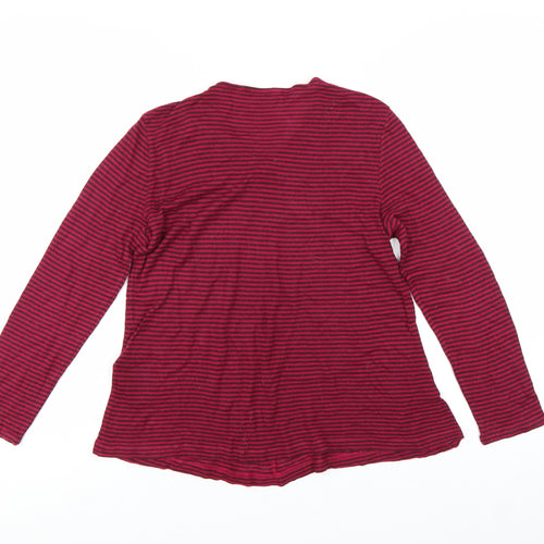 L.K. Bennett Women’s Pink Striped Wool Blend Long Sleeve T-Shirt Size S