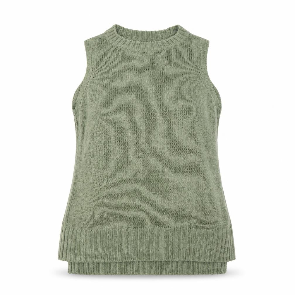 New Look Women's Green Sleeveless Knit Vest Jumper M