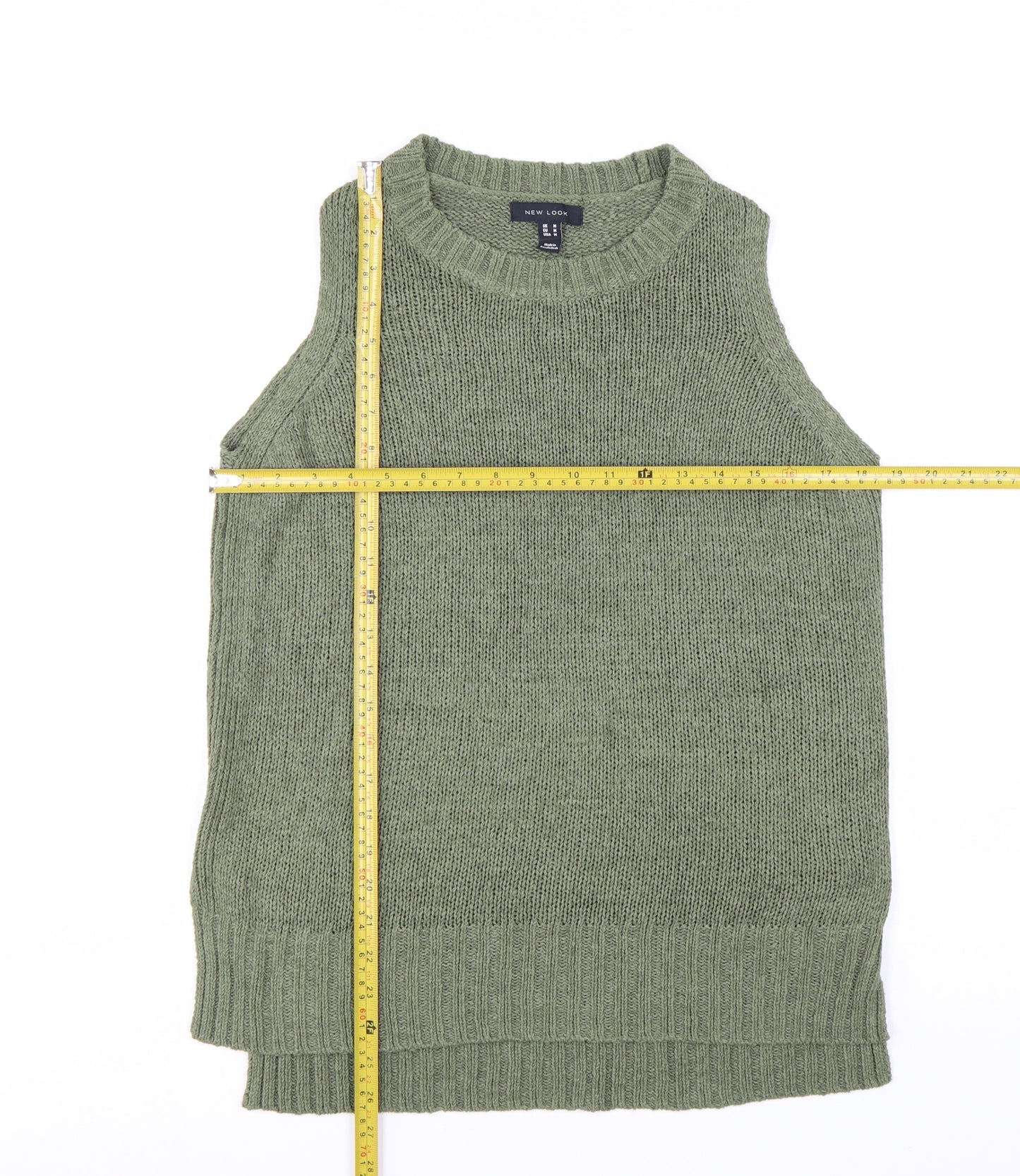 New Look Women's Green Sleeveless Knit Vest Jumper M