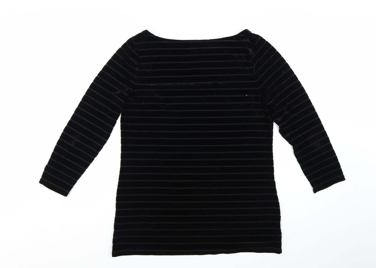 Ralph Lauren Women Black Velvet Striped Tunic Top XL