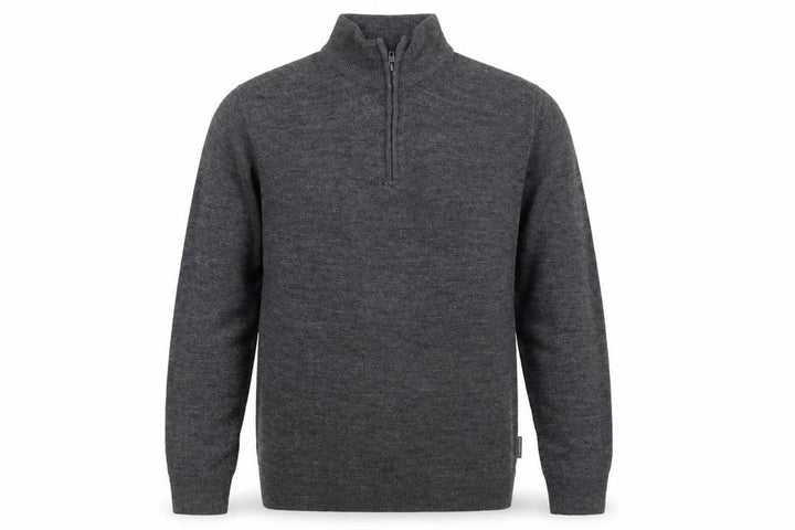 French Connection Men's Grey M 1/2 Zip High Neck Acrylic Jumper