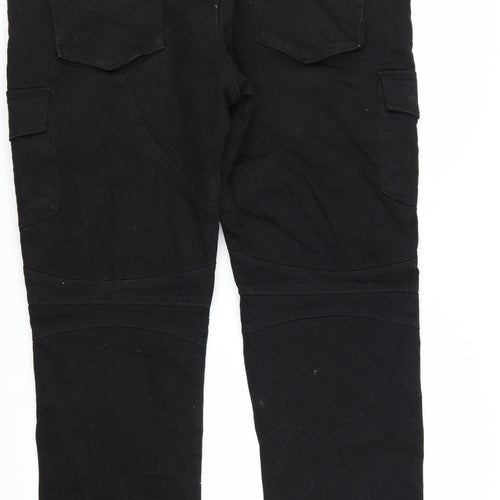 OGGI 76 Men's Black Regular Fit Cargo Biker Trousers Size 44