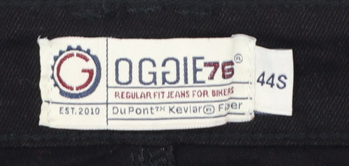 OGGI 76 Men's Black Regular Fit Cargo Biker Trousers Size 44