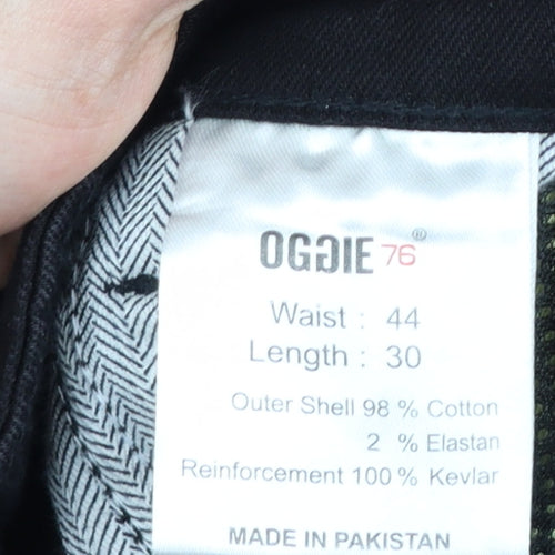 OGGI 76 Men's Black Regular Fit Cargo Biker Trousers Size 44