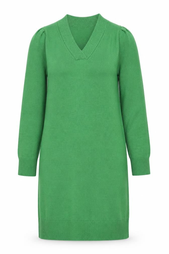 John Lewis Women’s Green V-Neck Knit Jumper Dress Size S