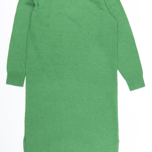 John Lewis Women’s Green V-Neck Knit Jumper Dress Size S