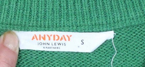 John Lewis Women’s Green V-Neck Knit Jumper Dress Size S