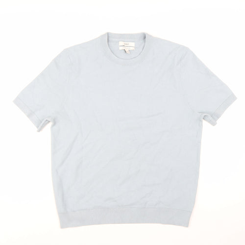 Marks and Spencer Men's Light Blue Pure Cotton Crew Neck T-Shirt Large