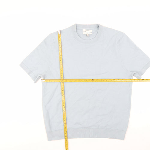Marks and Spencer Men's Light Blue Pure Cotton Crew Neck T-Shirt Large
