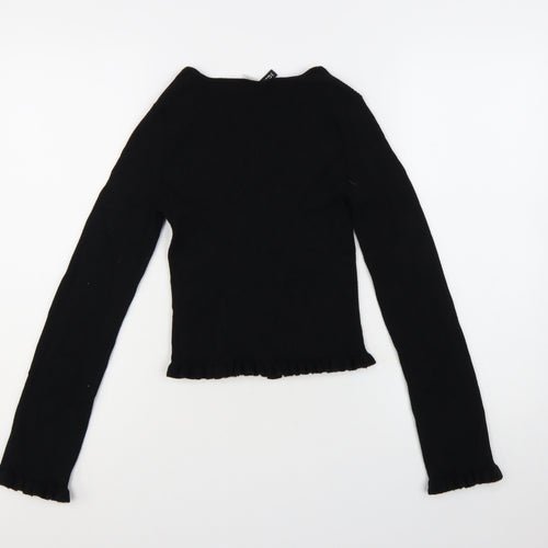 H&M Divided Women's Black Slim Fit Knit Button Cardigan Size S