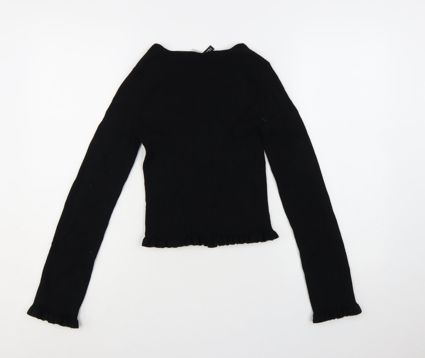 H&M Divided Women's Black Slim Fit Knit Button Cardigan Size S
