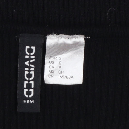 H&M Divided Women's Black Slim Fit Knit Button Cardigan Size S