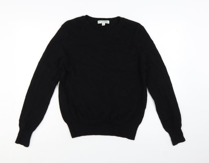 Marks and Spencer Women Black 100% Cashmere Crew Neck Jumper Size 12