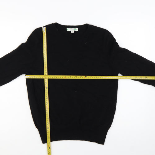 Marks and Spencer Women Black 100% Cashmere Crew Neck Jumper Size 12
