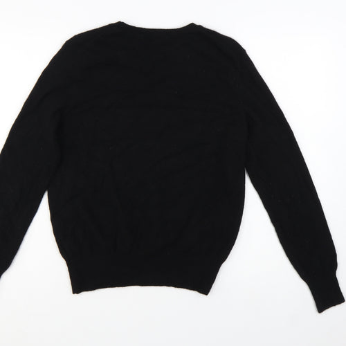 Marks and Spencer Women Black 100% Cashmere Crew Neck Jumper Size 12