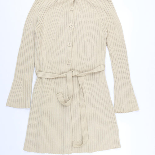 Marks and Spencer Women’s Beige Cardigan UK 16 Wool Blend Belted Knitwear