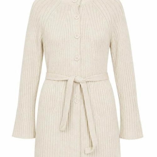 Marks and Spencer Women’s Beige Cardigan UK 16 Wool Blend Belted Knitwear