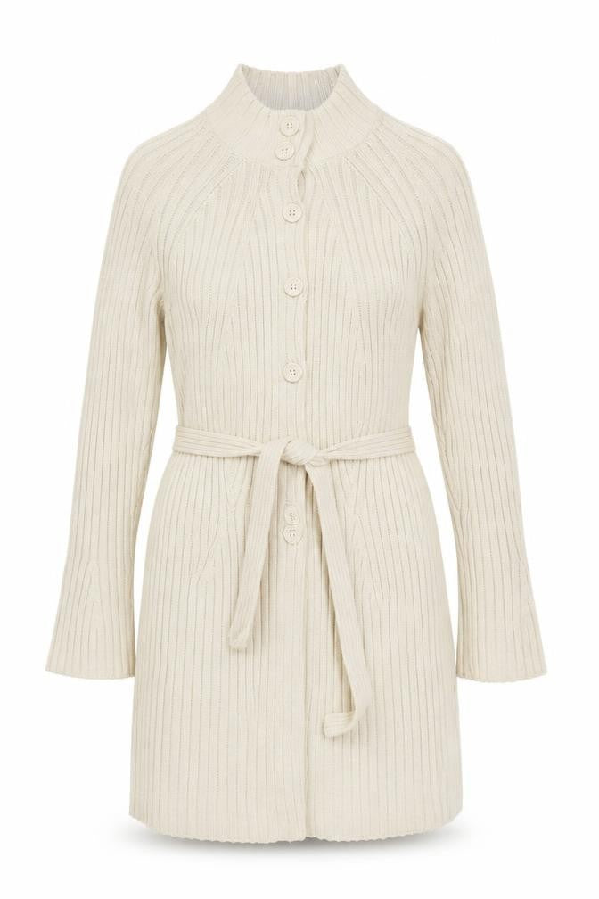 Marks and Spencer Women’s Beige Cardigan UK 16 Wool Blend Belted Knitwear