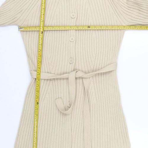 Marks and Spencer Women’s Beige Cardigan UK 16 Wool Blend Belted Knitwear