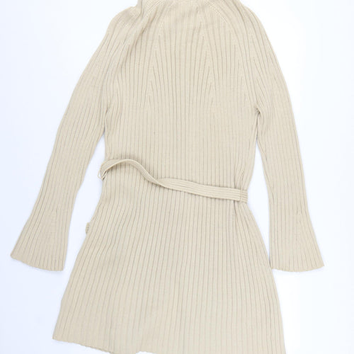 Marks and Spencer Women’s Beige Cardigan UK 16 Wool Blend Belted Knitwear