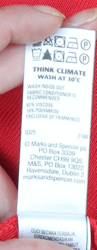 Marks and Spencer Women's Red Short Sleeve Button Cardigan Size S