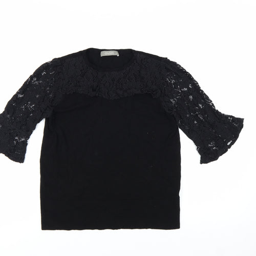 Oasis Women's Black Lace Sleeve Pullover Jumper M