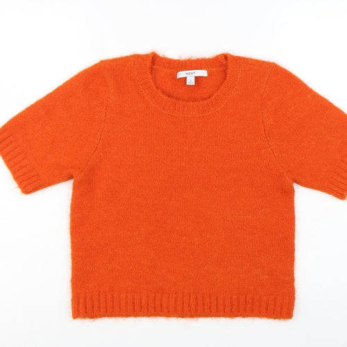 NEXT Women Orange Short Sleeve Pullover Jumper Size S