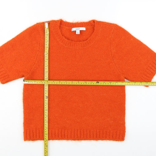 NEXT Women Orange Short Sleeve Pullover Jumper Size S