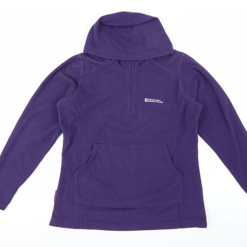 Mountain Warehouse Women's Purple Fleece Hoodie UK 12 Pullover Warm Layer