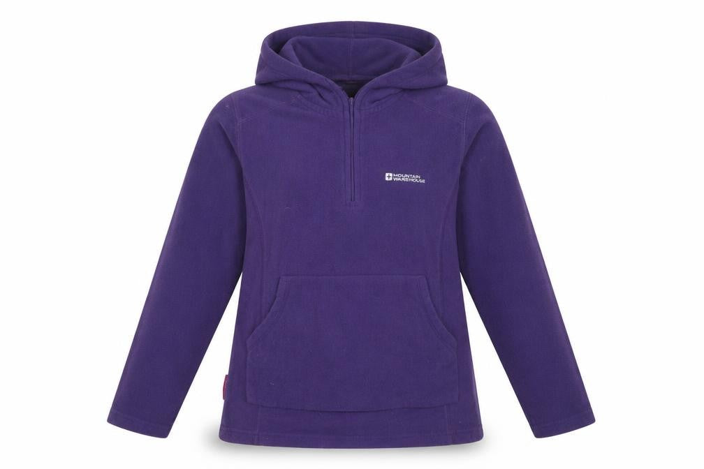 Front view of Mountain Warehouse Women's Purple Fleece Hoodie UK 12 Pullover Warm Layer