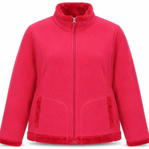 Lands' End Womens Pink Fleece Jacket XL Full Zip Warm Casual