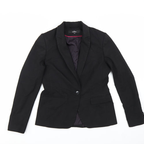 Next Women Black Tailoring Blazer Jacket Size 10R Polyester Blend