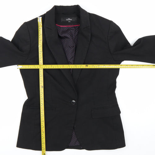 Next Women Black Tailoring Blazer Jacket Size 10R Polyester Blend