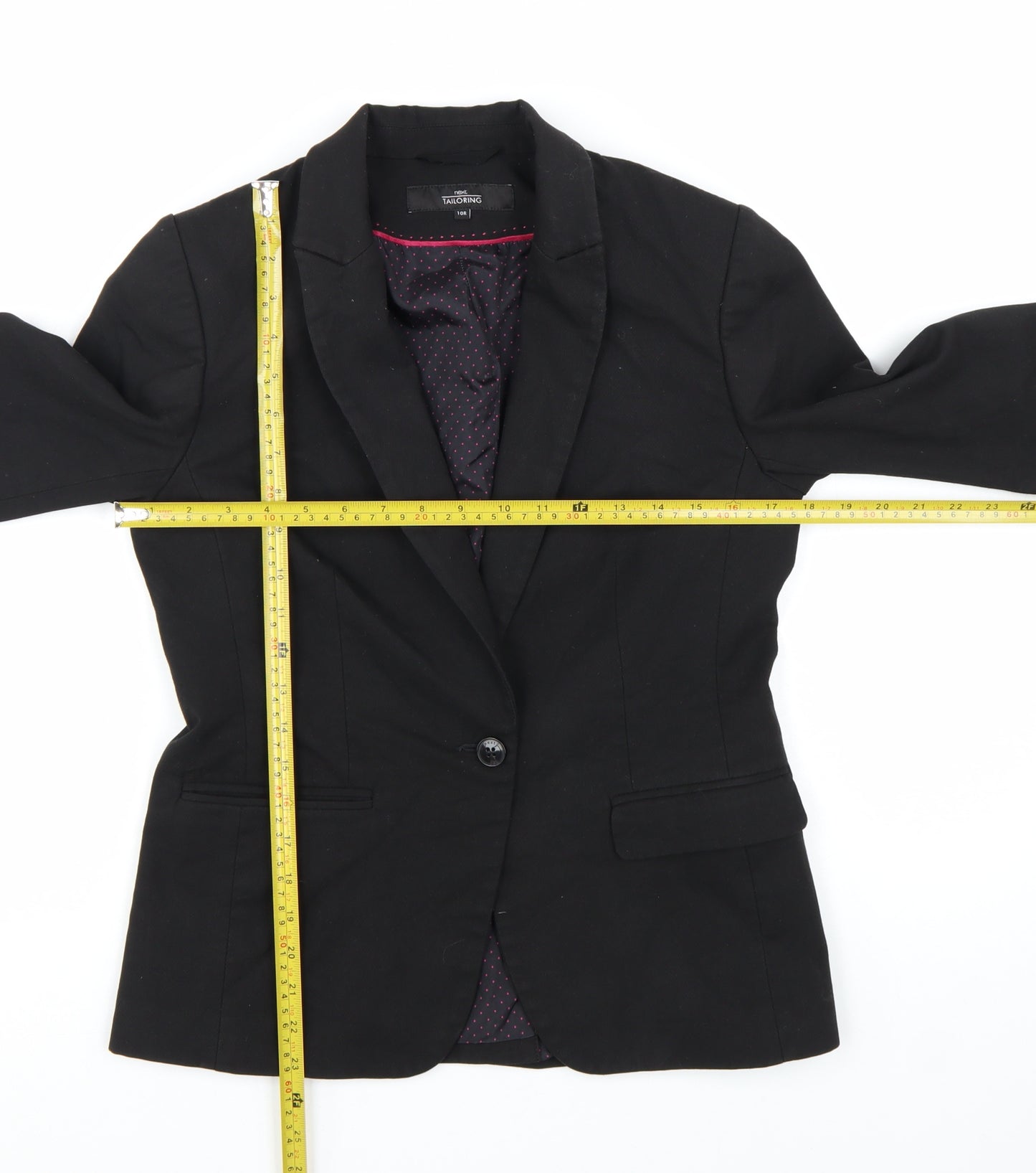 Next Women Black Tailoring Blazer Jacket Size 10R Polyester Blend