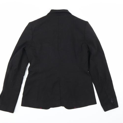 Next Women Black Tailoring Blazer Jacket Size 10R Polyester Blend